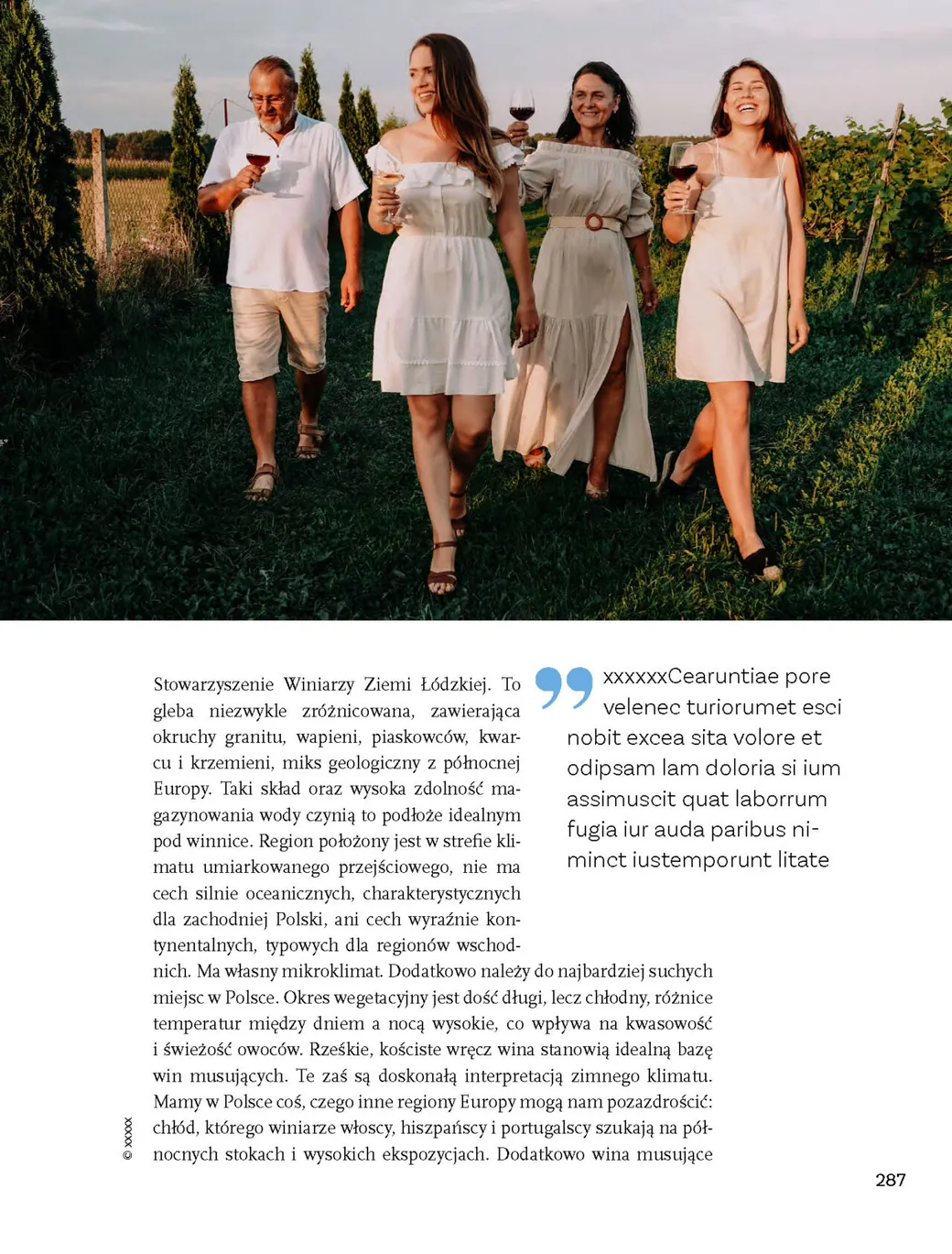 „Historie o polskim winie” – rodzina w winnicy (prawa strona)